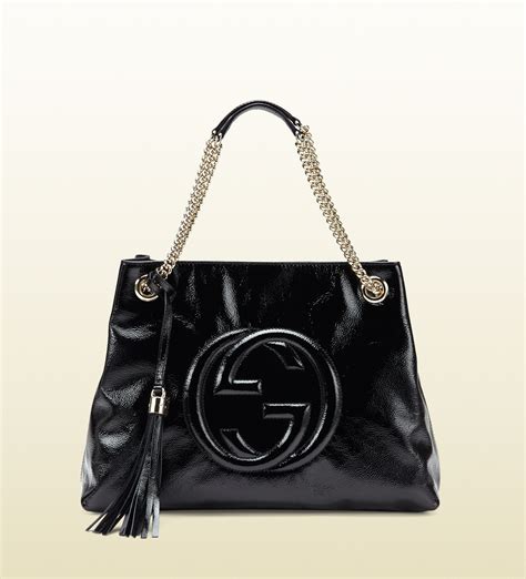 gucci soho medium patent leather shoulder bag|Gucci adjustable shoulder handbags.